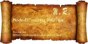 Modránszky Réka névjegykártya