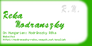 reka modranszky business card