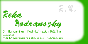 reka modranszky business card